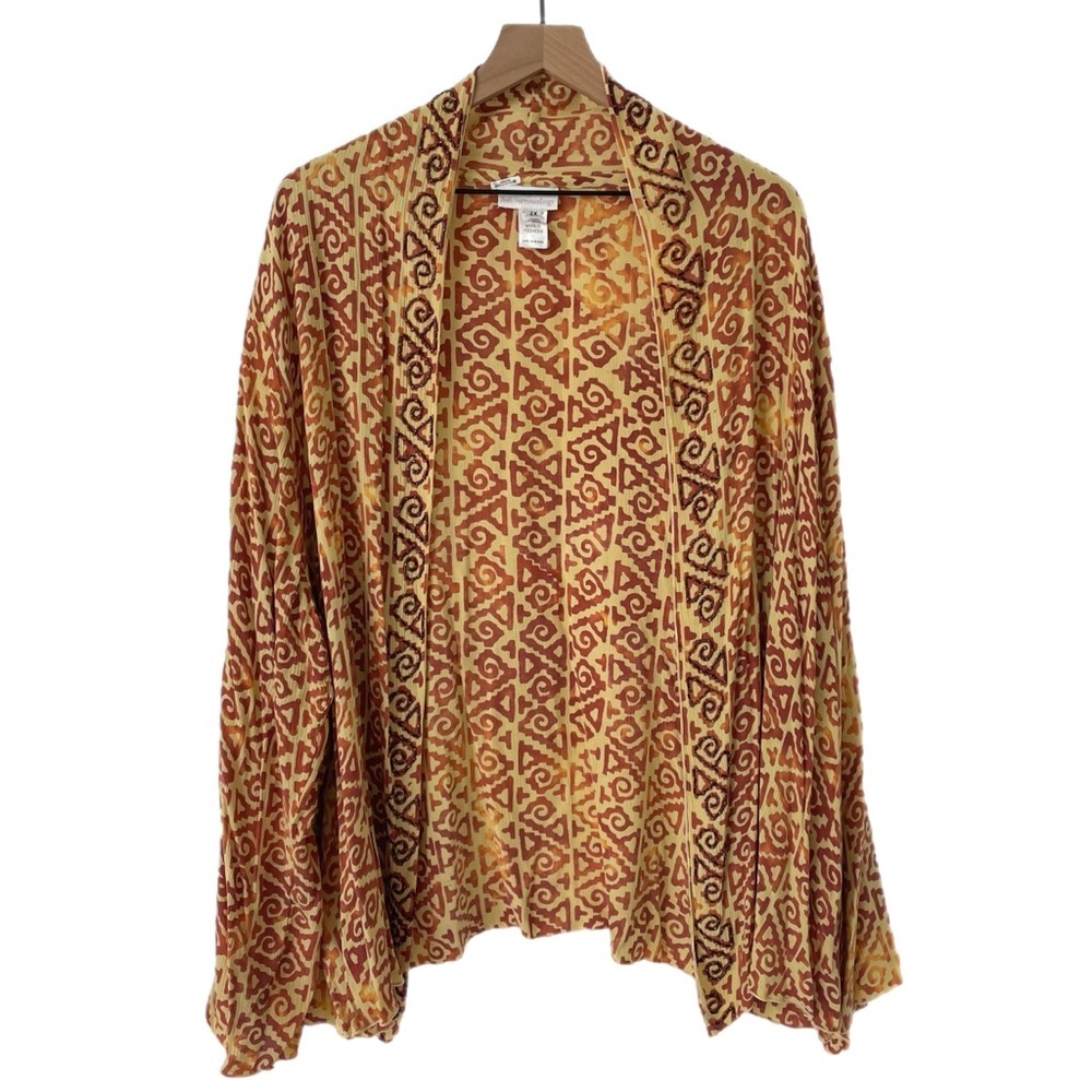 Soft Surroundings 2X Beaded Kimono Cardigan Boho Hippie Festival Beachy Topper